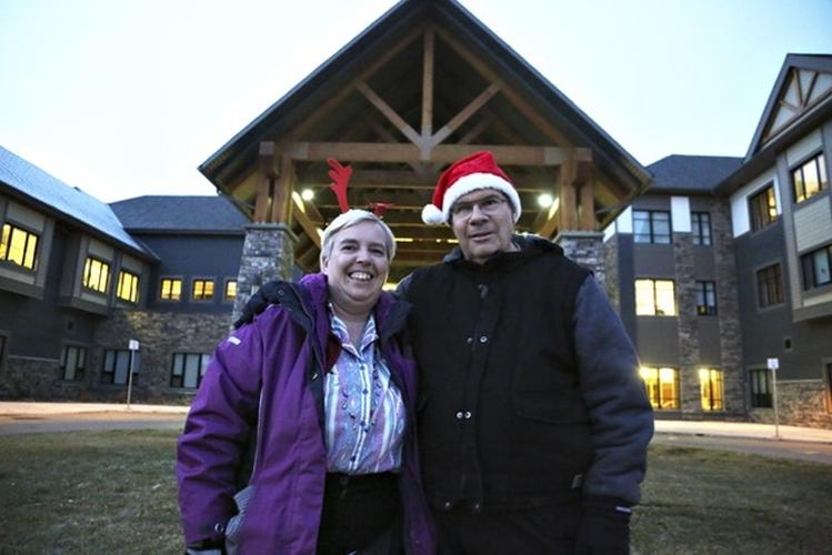 Carolers spreading cheer on Christmas